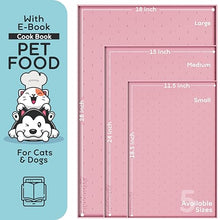 Load image into Gallery viewer, Dog Food Mat - 24x15 Raised Edges Dogs Mat for Food and Water Prevent Spill, Waterproof Cat Food Mats Protect Floors, Easy Clean Dog Bowl Mats for Food and Water, Silicone Pet Feeding Placemats Pink
