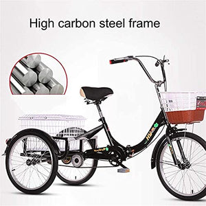 Adult Tricycle - 3 Wheel Bikes for Adults Shopping Foldable 3 Wheel Bike Tricycle 20inch Family Manpower Trike
