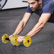 Load image into Gallery viewer, Exercise Ab Roller Wheel Tummy Weight Equipment Abdominal Roller Hand Weights Dumbbell for Yellow Fitness Device

