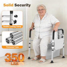 Load image into Gallery viewer, Toilet Safety Rails for Seniors, Adjustable Height &amp; Width Toilet Safety Frame with Handles (350LB Capacity), Elderly Assistance Products for Handicapped, Foldable Toilet Bars Fits Any Toilet
