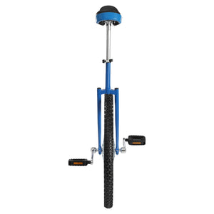 24 Inch Unicycle with Manganese Steel Frame, Leakproof Tire, Adjustable Seat, Curved PU Seat, Mute Bearing, Exercise Bicycle (Blue)