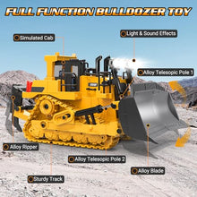 Load image into Gallery viewer, RC Bulldozer Toy for Boys, Remote Control Play Bulldozer Construction Vehicles
