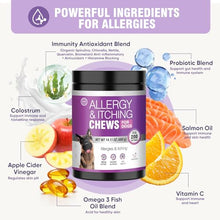 Load image into Gallery viewer, Dog Allergy Chews 200ct - Dog Allergy and Itching Skin Relief Anti Itch Aller Immune Bites for Dogs licking Paws Treatment Relief Itchy Chew Probiotics Vitamins for Skin and Coat Allergies - Chicken
