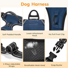 Load image into Gallery viewer, No Pull Dog Harness, No-Choke Soft Padded Reflective Dog Vest Harness with Front Clip &amp; Top Handle, 2 Quick-Release Buckles, Adjustable for Small Medium Large Dogs
