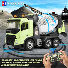 Load image into Gallery viewer, Double E Volvo FMX 1:20 RC Cement Mixer Truck - 360° Rotating Drum + 7 Realistic Sounds &amp; LED Lights

