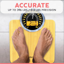 Load image into Gallery viewer, Thick Tempered Glass - Extra Large Display - Easy to Read Digital Bathroom Scale - New - Wood
