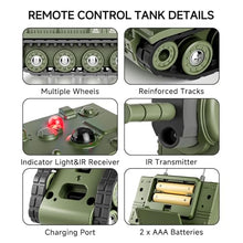 Load image into Gallery viewer, BRRRRT 1/64 RC Battle Tank Set,Remote Control Military Vehicles with Infrared Shoot,RC Tank That Shoots
