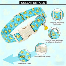 Load image into Gallery viewer, ARING PET Summer Dog Collar, Cute Blue Yellow Duck Doggy Collars for Puppy Small Medium Large Boy Girl Dogs, for Daily Photos Beach Walking Hiking Picnic-XL
