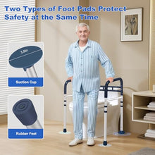 Load image into Gallery viewer, Toilet Safety Rails (350 LB) – Adjustable, Foldable Toilet Handle Frame for Elderly &amp; Disabled Adults, Supports All Toilet Types (Lake Blue)

