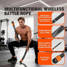 Load image into Gallery viewer, Flexella Ropeless Battle Ropes with Adjustable Weights, Portable Cordless Battle Ropes for Home Gym, HIIT &amp; Low Impact Cardio Workouts, Compact Gym Equipment for Men &amp; Women (Black)

