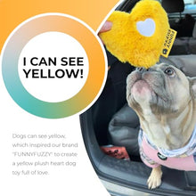 Load image into Gallery viewer, FUNNY FUZZY Dog Toy, Heart Plush Squeaky Dog Toy for Puppy Cats with Soft Squeaker, Fun for Indoor Puppies and Kitten, Pet Toy for Small Medium Large Breeds, Yellow,1PC
