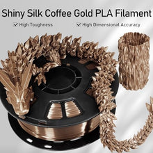 Load image into Gallery viewer, DO3D Silk Coffee PLA Satin Shiny 3D Printer Filament, 1.75mm Diameter 1kg Spool 2.2lbs for FDM 3D Printers
