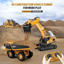Load image into Gallery viewer, KIDMARKT Remote Control Excavator Toy for Boys | 11-Channel Metal Construction Truck with Lights
