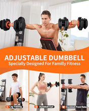 Load image into Gallery viewer, Fit Sir 25/55LB Adjustable Dumbbell Set,10 in 1 Free Weights Dumbbell of 2 with Secure Locking Mechanism for Safe,1 Sec Speed Adjustment Men/Women Gym and Home Strength Training Equipment
