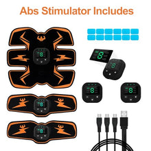 Load image into Gallery viewer, Electronic Muscle Stimulator, Abs Stimulator, EMS Abdominal Muscle Stimulator,Muscle Trainer,USB Rechargeable Gear for Abdomen/Arm/Leg, Ab Stimulator Equipment for Men Women,12 Free Gel Pads
