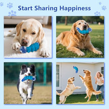 Load image into Gallery viewer, FurtasticFinds Indestructible Dog Toys for Aggressive Chewers, Tough Chew Proof Toy for Large Dogs, Squeaky Rubber Chew Toy with Beef Flavor for Boredom &amp; Anxiety Relief (Blue)
