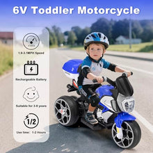 Load image into Gallery viewer, 6V Kids Electric Motorcycle, 3 Wheels Ride on Motorbike for Boys Girls Ages 3-8, Connect with Phone
