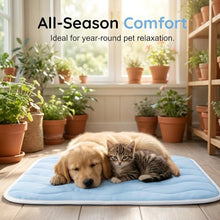 Load image into Gallery viewer, ZiTour Dog Cooling Mat, Chill Soothing Fabric to Rapid Cooling, Portable Washable Kennel Bed for Summer Active Dog (White, 35“x24)
