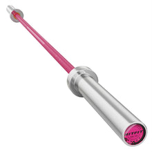 Load image into Gallery viewer, RitFit Elite 6.6ft Olympic Barbell, Robust 33lb Barbell for Weightlifting and Powerlifting, Superior Olympic Bar with Exceptional 900lbs Load Capacity, Weight Bar for 2” Standard Plates Sliver/Pink
