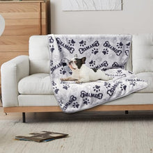 Load image into Gallery viewer, Gowyeg Small Dog Blanket, Soft Fleece Dog Blankets for Medium Dogs, 30X20 inches Fluffy Flannel Pet Cat Puppy Blanket Mat Cover for Bed Couch,Cute Flannel Bones &amp; paw Print, Grey
