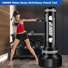 Load image into Gallery viewer, Heavy Punching Bag with Stand Adults Teens, 70" Freestanding Punching Bag with Boxing Gloves and Electric Air Pump, Women Men Standing Inflatable Boxing Bag for Training MMA Thai Fitness

