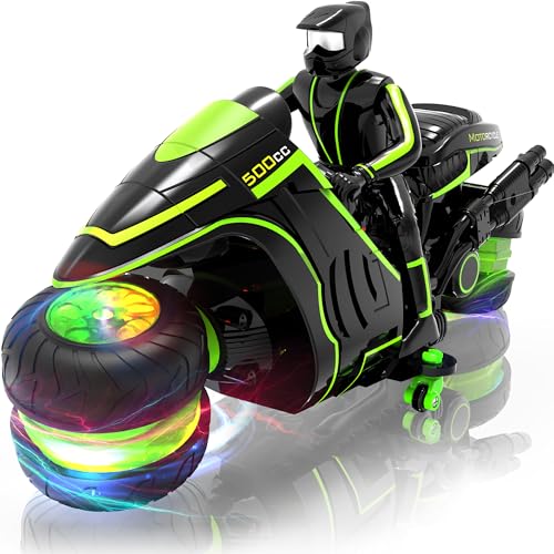 Remote Control Motorcycle, 2026 New Edition with RGB Color-Changing Wh ...
