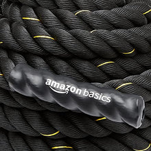 Load image into Gallery viewer, Amazon Basics Battle Rope for Home Gym, Strength Training, Cardio Fitness, Indoor &amp; Outdoor Workout, Exercise Training Equipment, Muscle Toning, 2 Inch Diameter x 30 Feet Length, Black
