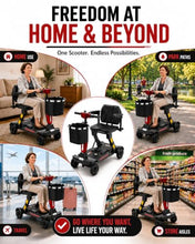 Load image into Gallery viewer, Ecomobi Light Weight Mobility Scooter for Seniors &amp; Adults, 12–30 Mile Range, Foldable Airline Approved Portable 4 Wheel Motorized Scooter with Removable Lithium Battery, 300 lb Capacity, Ultra Red
