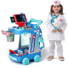 Load image into Gallery viewer, Liberry Doctor Kit for Toddlers Ages 3 4 5, Pretend Kids Doctor Playset with Cart, Costume and Stethoscope, Role Play Medical Toys Birthday Gift for Girls Boys (Green)
