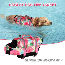 Load image into Gallery viewer, Doglay Dog Life Jacket, Dog Life Vest for Swimming Boating, Adjustable Puppy Life Jacket with Reflective Stripes, Superior Buoyancy Pet Swimming Vest for Small Medium and Large Dogs
