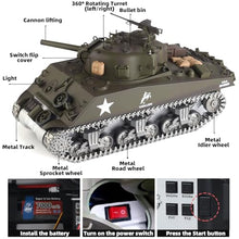 Load image into Gallery viewer, Heng Long Modified Ver. rc Tanks 1/16 U.S. M4A3 Sherman Tank Model HL 3898(Metal Chassis &amp; TK7.0 &amp; Short Gun&amp;2.4GHz)
