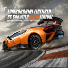 Load image into Gallery viewer, RC Lamborghini Remote Control Car for Boys 4-7, 1:18 Scale Official Licensed Lamborghini Toy Car, 2.4Ghz RC Drift Car Toys (Orange)
