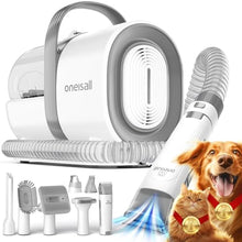 Load image into Gallery viewer, oneisall Dog Grooming Vacuum, Pet Grooming Vacuum with Clipper Nail Grinder, 1.5L Dust Cup Dog deshedding Brush with 7 Tools for Shedding Pet Hair, Home Cleaning (Grey)
