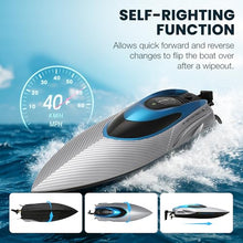Load image into Gallery viewer, RC Boat for Adults &amp; Kids, Metallic Blue, 2.4GHz Remote Control Racing Boat
