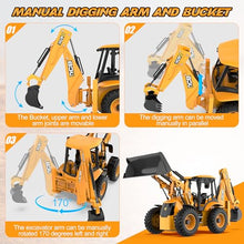 Load image into Gallery viewer, DOUBL E JCB 1:20 Scale RC Excavator &amp; Loader – Dual-Function Construction Model with Rotating Arm, Realistic Sound &amp; Light | Ideal
