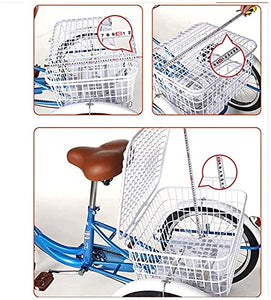Adult Tricycle - 3 Wheel Bikes for Adults Shopping Tricycle for Adult 20'' Wheels Adult Tricycle 1-Speed 3 Wheel Bikes Pedal
