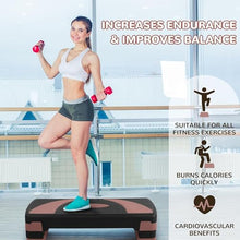 Load image into Gallery viewer, Fitvids Step Aerobic Platform, 31" Exercise Step with 3 levels Adjustable Height, 4 Stackable Risers, Fitness Training Workout Stepper for Home Gym, Cardio Strength, Black &amp; Pink
