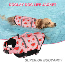 Load image into Gallery viewer, Doglay Dog Life Jacket, Dog Life Vest for Swimming Boating, Adjustable Puppy Life Jacket with Reflective Stripes, Superior Buoyancy Pet Swimming Vest for Small Medium and Large Dogs
