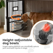 Load image into Gallery viewer, 27 Inch Heavy Duty Dog Crate Furniture for Puppy/Small Dogs, Decorative Pet House End Table with 3 Doors, Wooden Cage Kennel Furniture Indoor, Rustic Grey - Without Bowls
