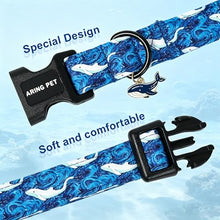 Load image into Gallery viewer, ARING PET Summer Dog Collar, Cute Blue Ocean White Whale Doggy Collars for Puppy Small Medium Large Boy Girl Dogs Pet, for Daily Photos Beach Walking Hiking Picnic-M
