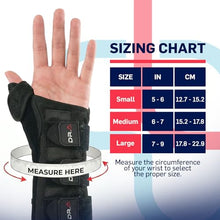 Load image into Gallery viewer, Dr. Arthritis Carpal Tunnel Wrist Brace Night Support, Thumb Spica Splint Right Hand for De Quervains Tenosynovitis, Tendonitis, Wrist Brace With Thumb Support-Small/Medium-Women &amp; Men, Black
