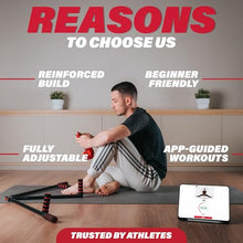 Load image into Gallery viewer, Split Machine for Flexibility with Trainer APP – Adjustable 3 Bar Leg Stretcher to Boosts Range of Motion, Leg and Groin Flexibility with Split Stretcher Machine Timer, for Martial Arts, MMA, Yoga
