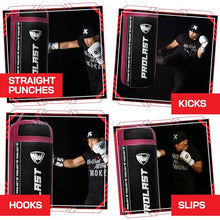 Load image into Gallery viewer, PROLAST 4 Ft 135 Lb XL Heavy Punching Boxing Bag for Adults, MMA, Martial Arts, Muay Thai, Kicking, Strength Training Equipment, Unfilled, New Edition Logo, Black and Pink
