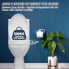 Load image into Gallery viewer, Huttdmel Raised Elongated Toilet Seat 18.5'' for Seniors – Soft Close, Quick Release &amp; Connect, Sturdy PP Material, Won’t Loosen, Ideal for Elderly &amp; Limited Mobility, White
