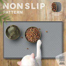 Load image into Gallery viewer, Dog Food Mat - 28x18 Raised Edges Dogs Mat for Food and Water Prevent Spill, Waterproof Cat Food Mats Protect Floors, Easy Clean Dog Bowl Mats for Food and Water, Silicone Pet Feeding Placemats
