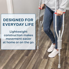 Load image into Gallery viewer, DMI Universal Aluminum Crutches - Adjustable Underarm Walking Aid for Adults
