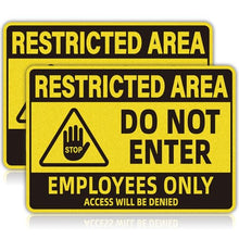 Load image into Gallery viewer, Employees Only Sign, Do Not Enter Signs, Restricted Area Vinyl Stickers
