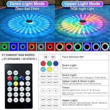 Load image into Gallery viewer, Solar Floating Pool Lights, 2026 Upgrade 2-Pack Solar Pool Lights for Above Ground &amp; Inground Pools, 57 Lighting Modes, IP67 Waterproof, 3 Timers, 3000mAh, for Pool Parties, Backyard, Pond &amp; Bathtub
