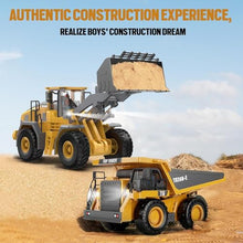 Load image into Gallery viewer, ADTHLIER Remote Control Excavator (11-Channel), Dump Truck, Bulldozer, Loader (9-Channel)4-Pack
