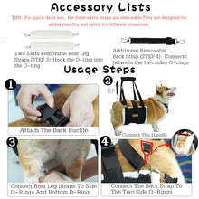 Load image into Gallery viewer, Dog Lift Harness Sling for Medium Dogs - Adjustable No-Slip Rear Leg Support with Padding &amp; Back Fixed Buckle, Hip Dysplasia/ACL/TPLO Surgery Recovery Aid, Dog Sling for Injured,Disabled/Senior Dogs
